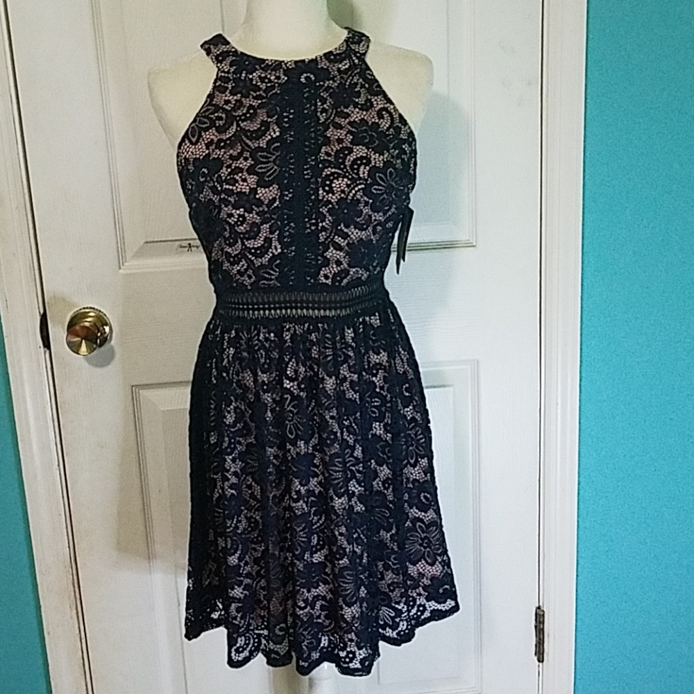 by & by (royal blue and pink) dress